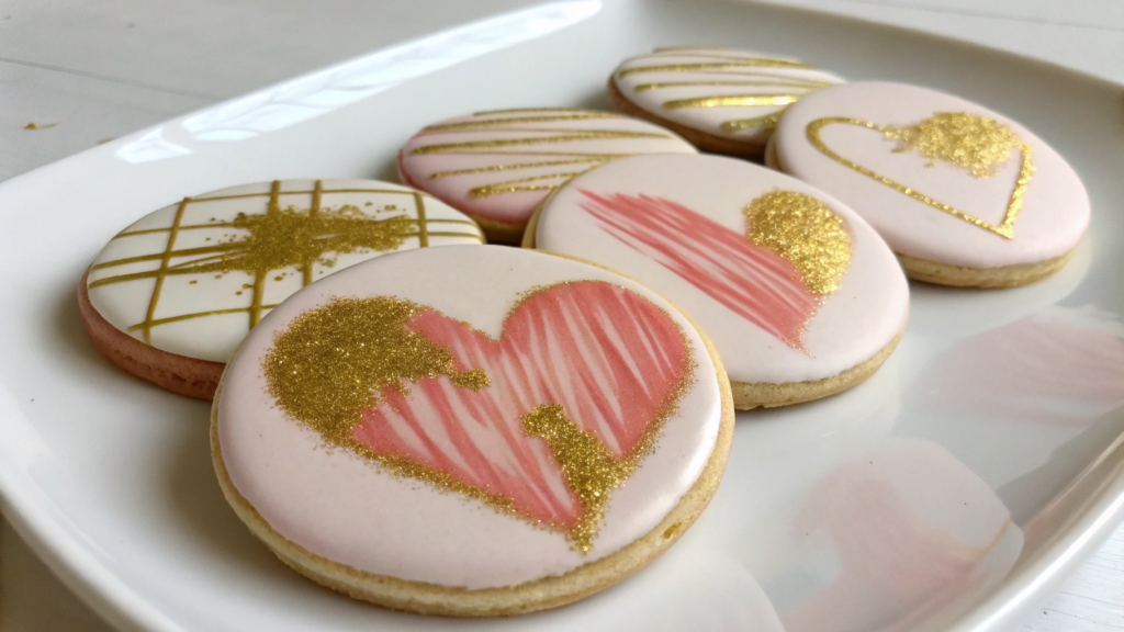 Metallic Brushstroke Cookies