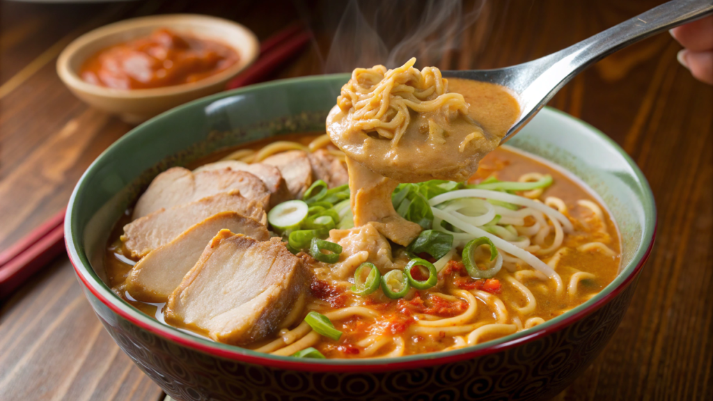 Spicy ramen with peanut butter twist