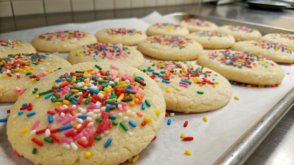 Sugar cookies with sprinkles that pop in every bite