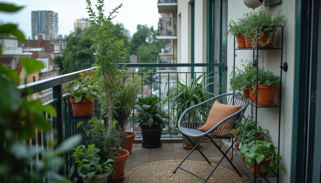 Apartment balcony turned mini oasis