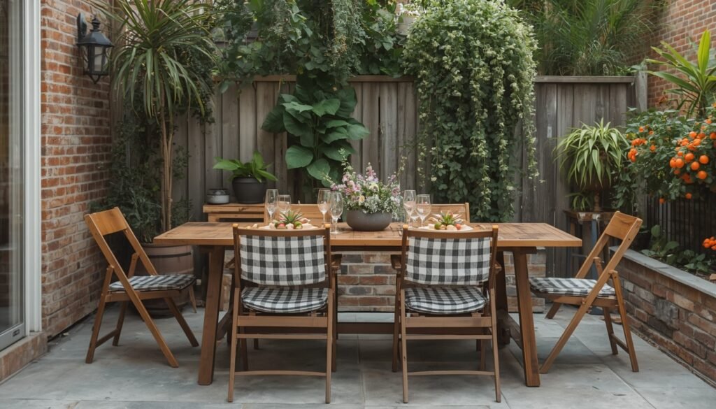 Budget-friendly outdoor dining area setup