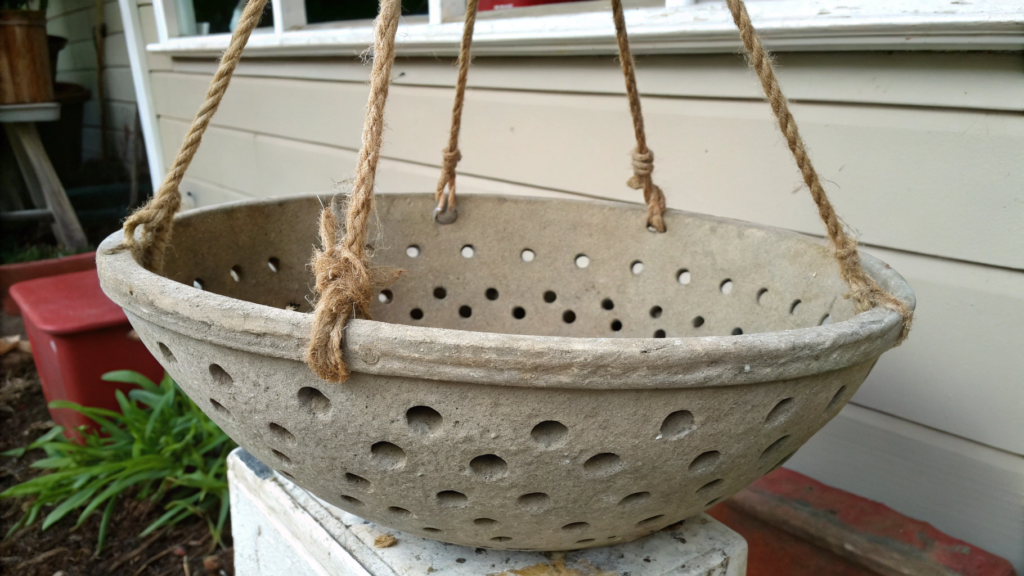 Colander Mold Hypertufa Hanging Basket