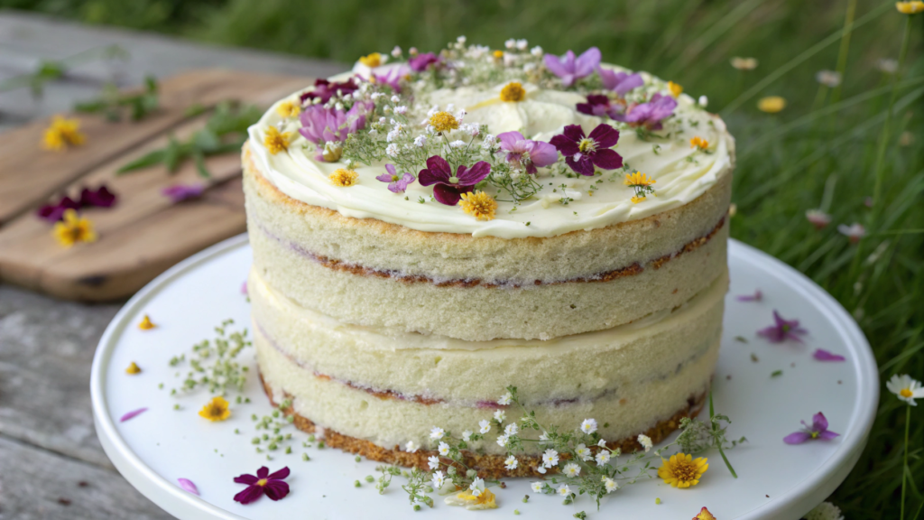 Easy Wildflower Buttercream Meadow Cake