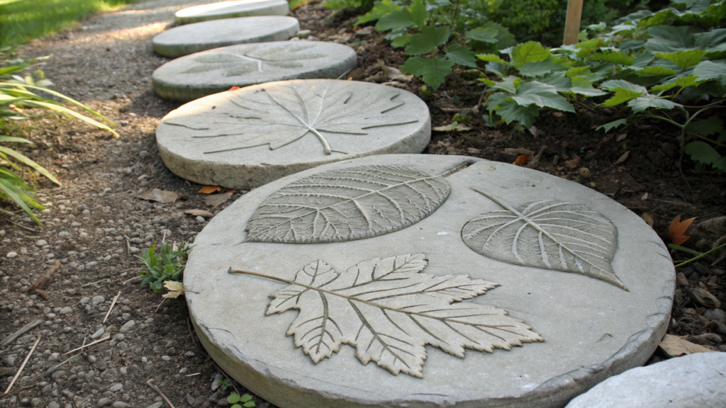 Leaf Imprint Hypertufa Stepping Stones