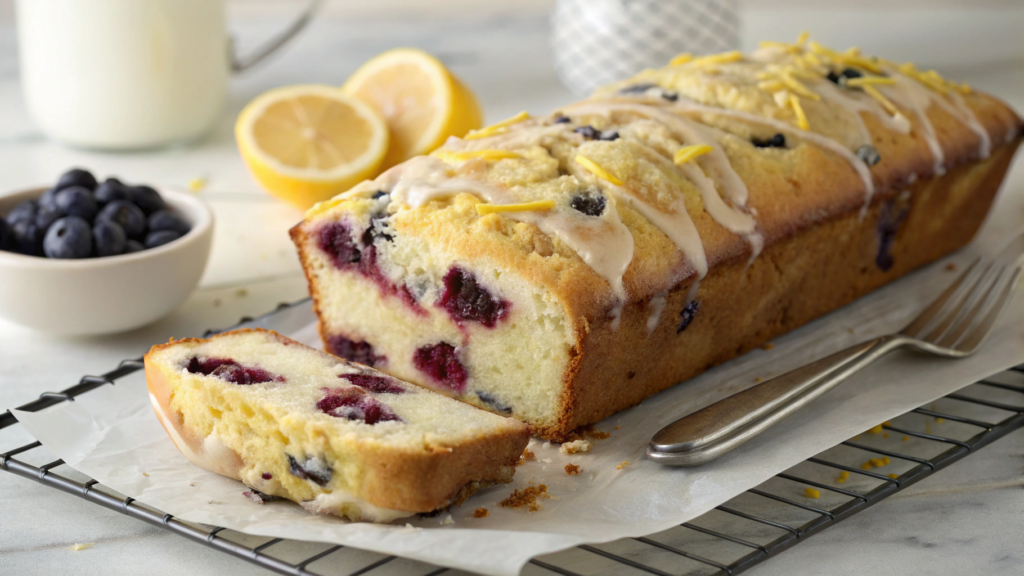 One-Bowl Blueberry Cream Cheese Loaf With Lemon Zest Swirl