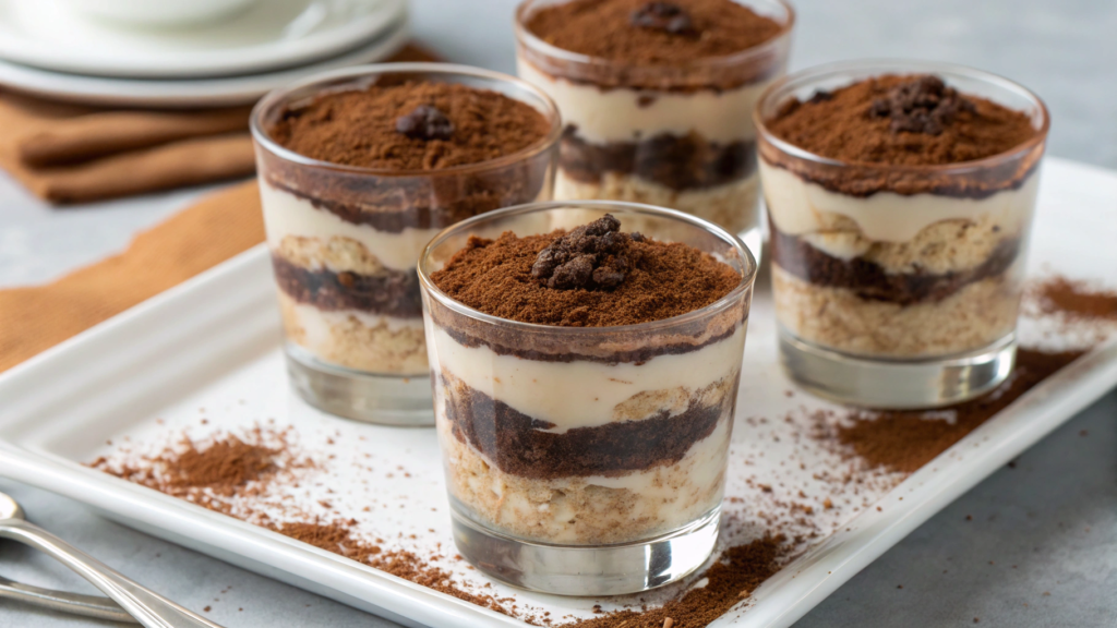 Espresso tiramisu overnight oats with cocoa dust