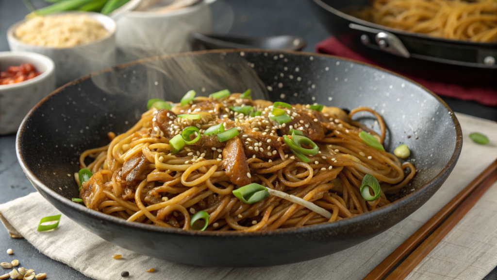 Hong Kong style soy sauce chow mein with wokless crisp hack