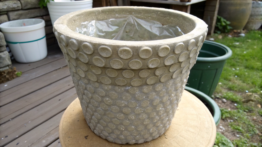 Bubble Wrap Texture Hypertufa Pots