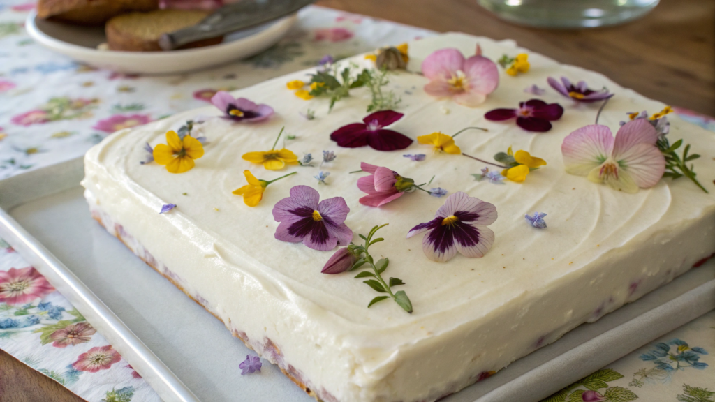 Real Flower Pressed Petal Sheet Cake