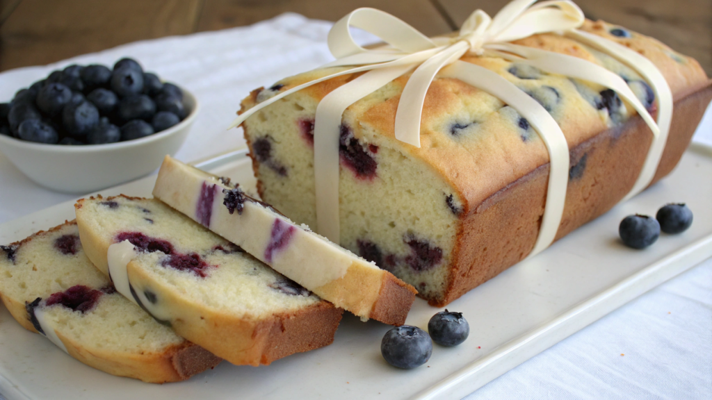 Blueberry Cream Cheese Loaf Cake With Vanilla Bean Ribbon