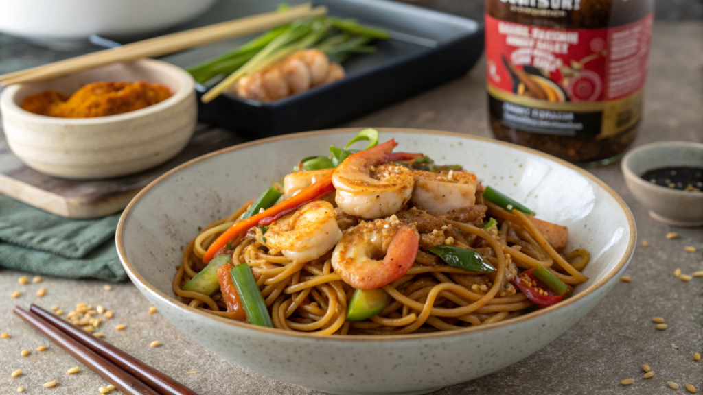 Hokkien style stir-fried noodles with a shrimp paste trick