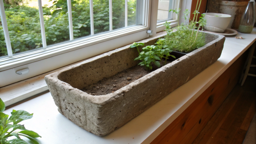 Loaf pan hypertufa window box