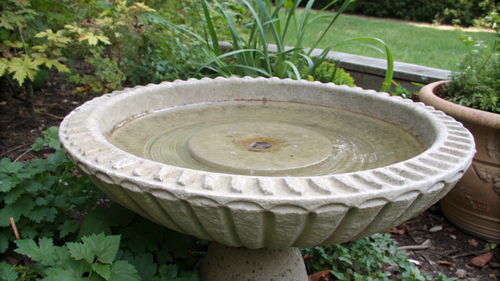 Hypertufa Bird Bath Made in a Bundt Pan