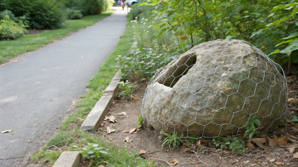 Chicken Wire Hypertufa Boulder Cover