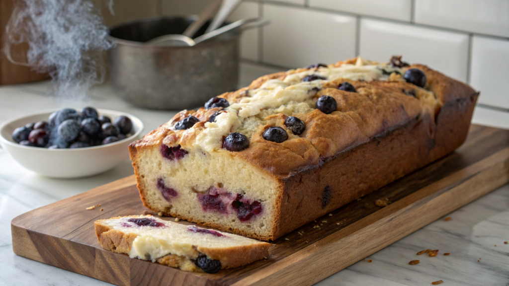 Brown Butter Blueberry Cream Cheese Loaf With a Nutty Aroma