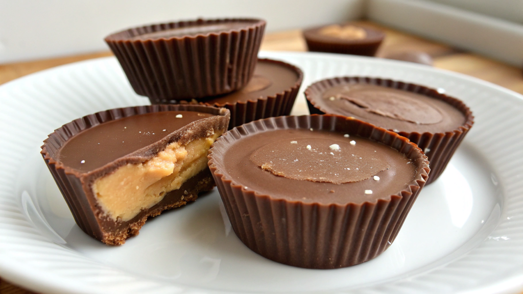 Homemade Reese’s cups with no powdered sugar creamy filling