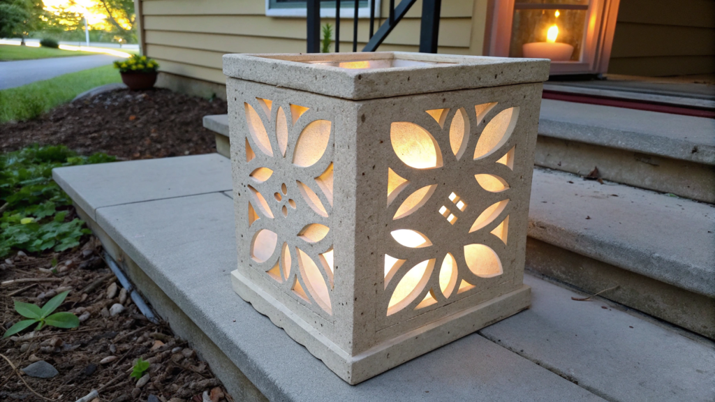 Hypertufa Lantern Shell With Cutout Pattern
