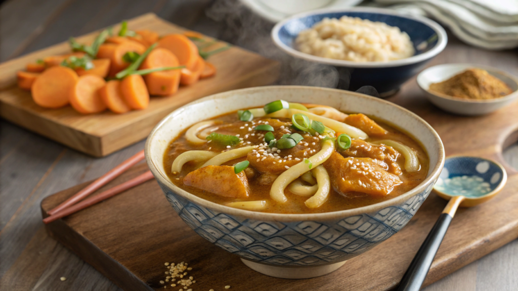 Japanese curry udon using instant roux and extra dashi