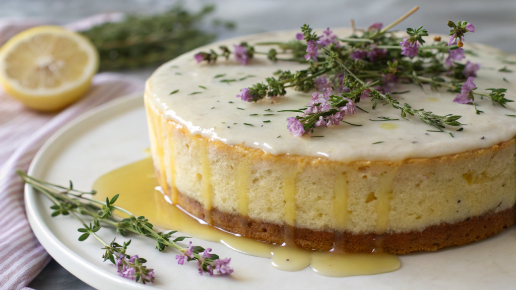 Lemon Thyme Wildflower Cake With Herbal Syrup