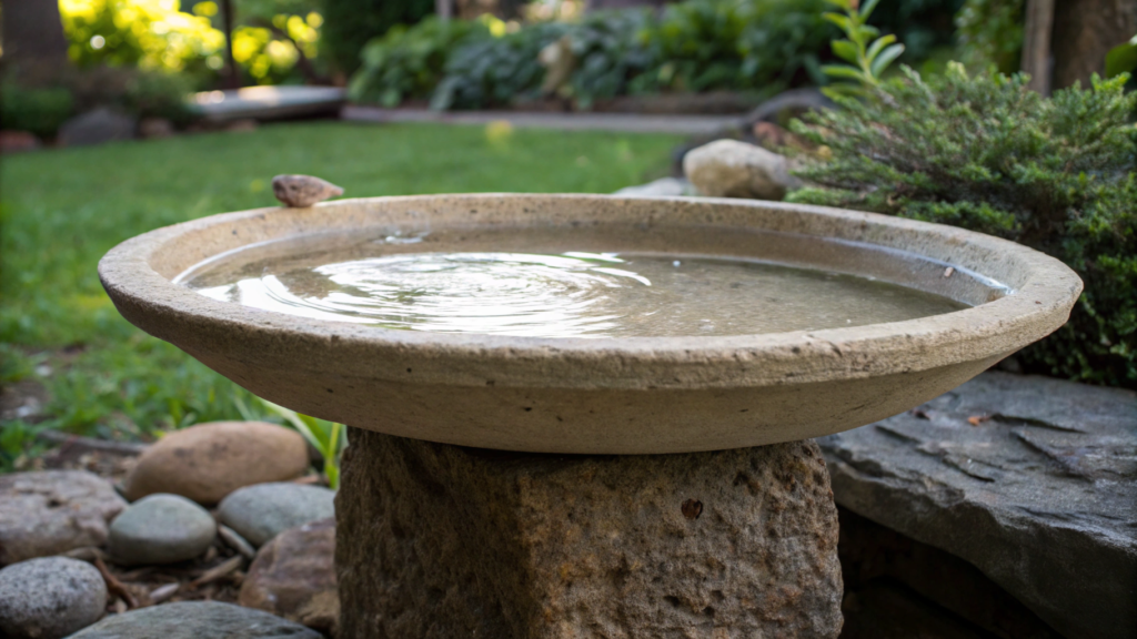 Shallow Bird Bath Hypertufa Basin