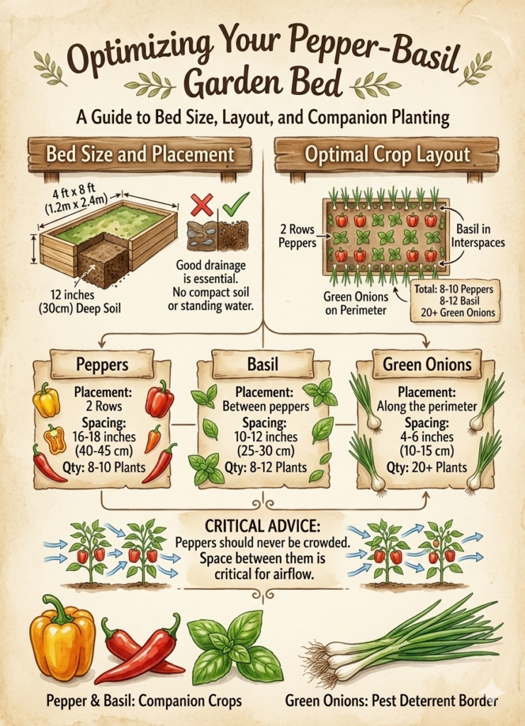 pepper-basil garden bed