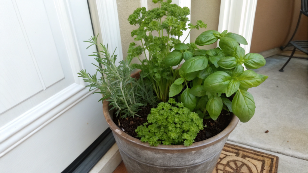 One pot Italian herb trio basil oregano parsley