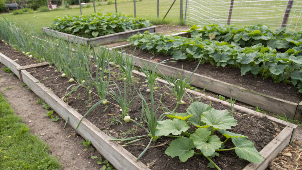Zucchini and Garlic Placement to Reduce Powdery Mildew Pressure