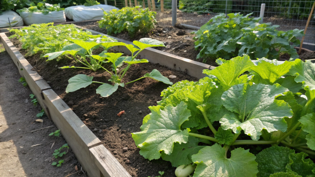 Squash and Lettuce Shade Strategy for Hot Weeks