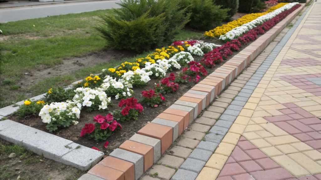 Brick Edging Cottage Strip With Repeating Color Blocks