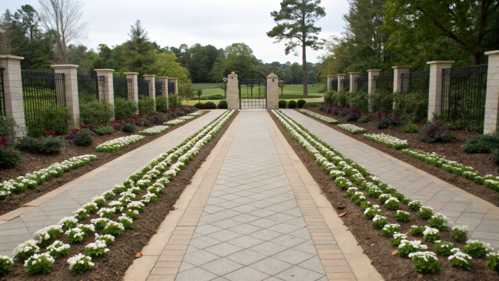 Entry Walk Border Bed With Repeat Planting Rhythm