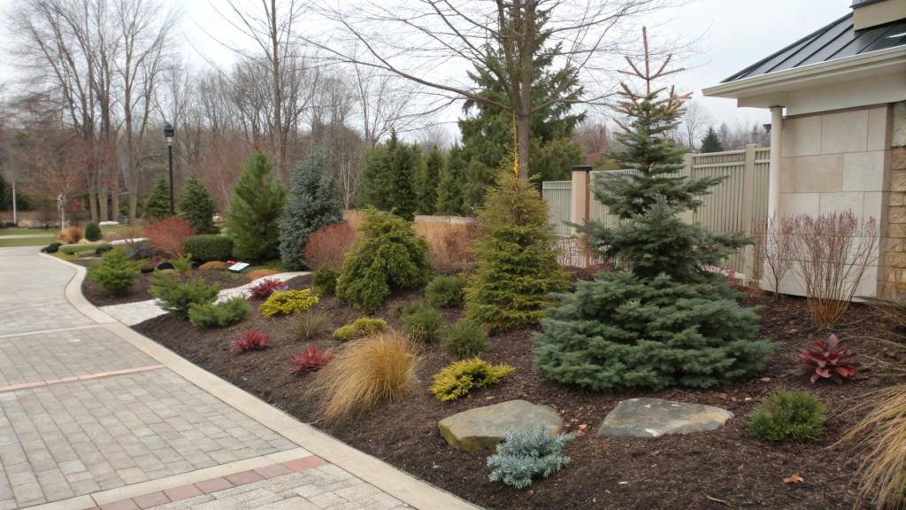 Foundation Planting Layout With Four Season Structure