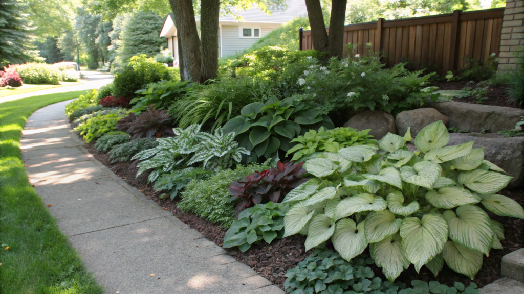 Shade Friendly Front Bed With Texture Forward Foliage