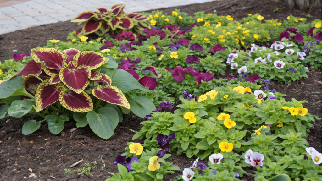 Partial Sun Fall Mix With Violas and Coleus
