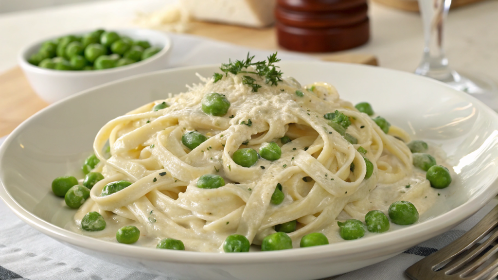 High Protein Cottage Cheese Alfredo With Summer Peas