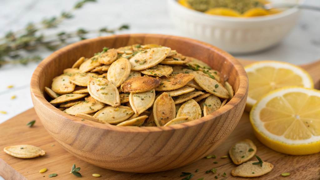 Lemon Herb Roasted Pumpkin Seeds