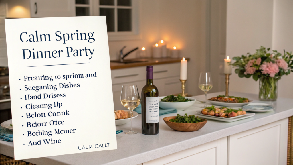 Timeline Checklist For A Calm Spring Dinner Party