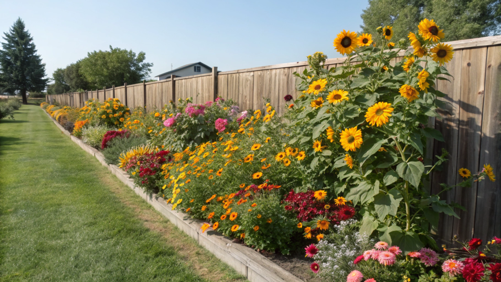 Full Sun Flower Bed Border With Long Bloomers