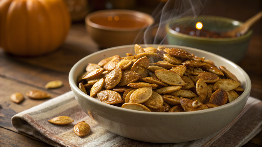 Honey Butter Baked Pumpkin Seeds
