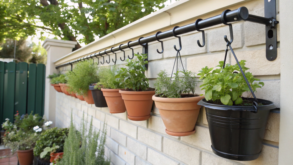 Hanging Pot Rail Wall With Adjustable Spacing