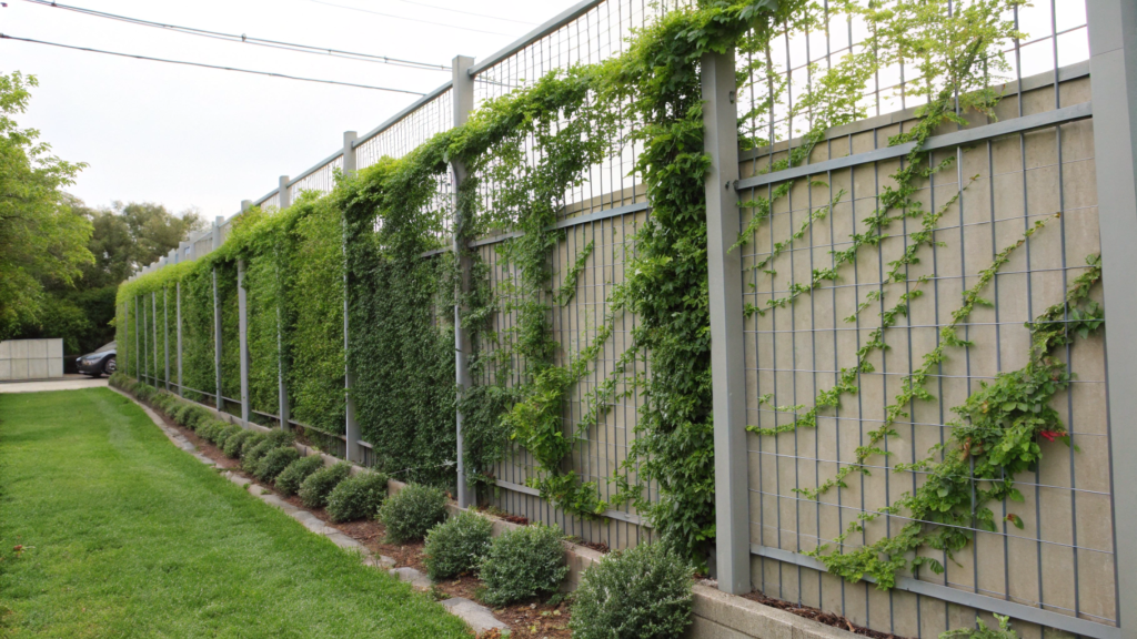 Living Trellis Wall Using Vines on Fence Panels