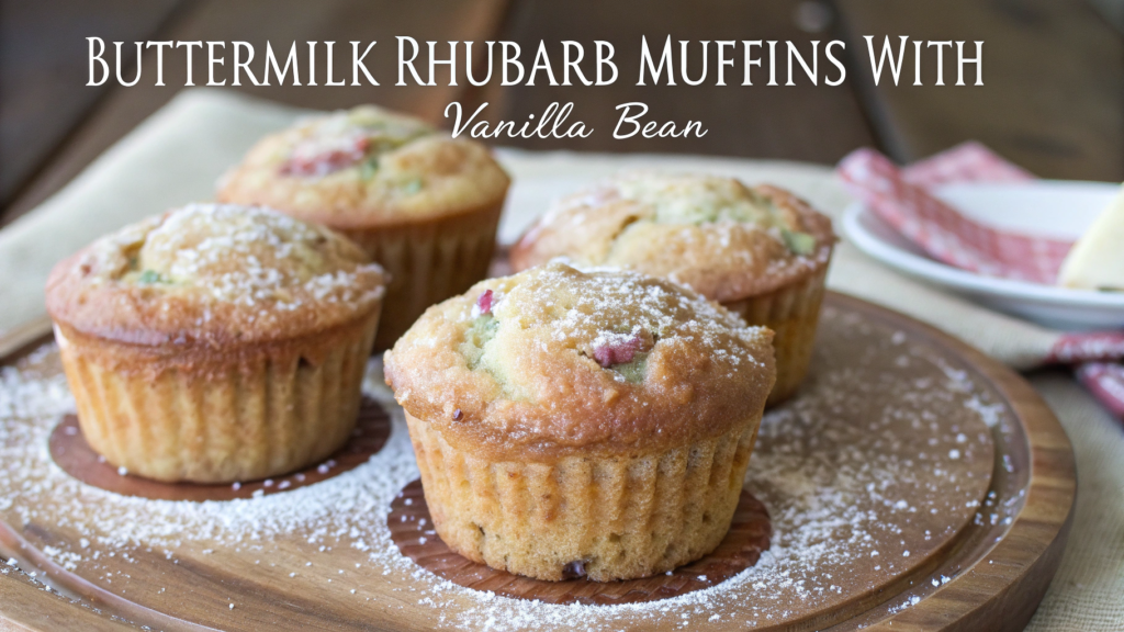 Buttermilk Rhubarb Muffins With Vanilla Bean