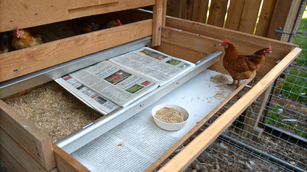 Removable Poop Shelf Tray With Newspaper Liner