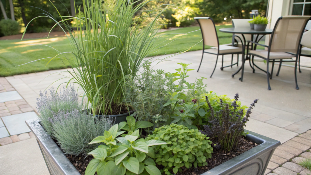 Patio Planter Recipe Using Four Repellent Plants Together