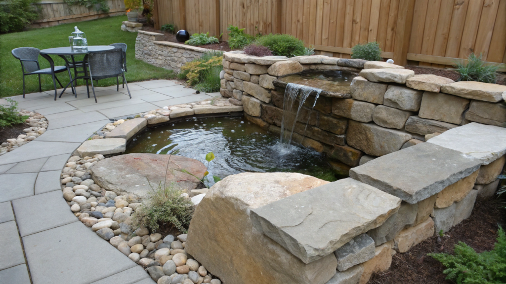 Pocket Water Feature Using a Hidden Reservoir Basin