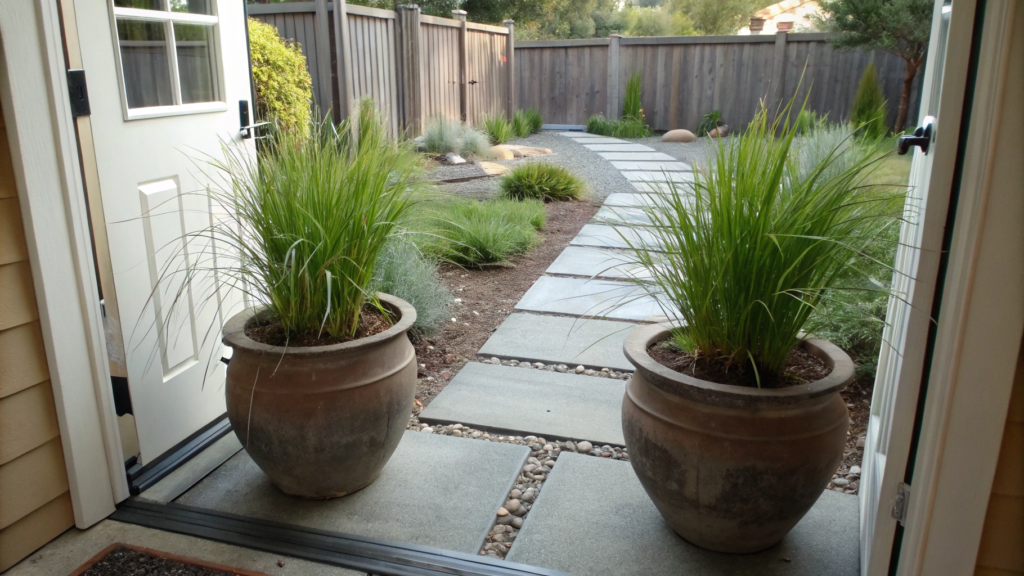 Lemongrass Pots Near Doors For A Fast Backyard Upgrade