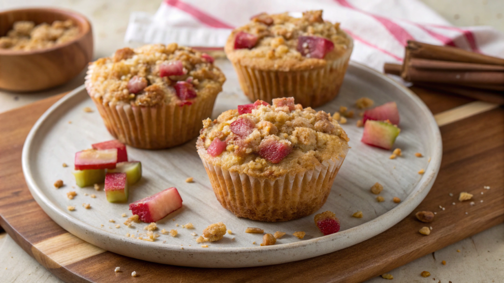 Gluten Free Rhubarb Muffins With Almond Flour Crumble