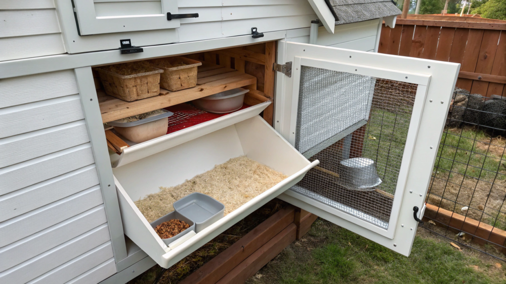 Poop Shelf Sized for a Small Chicken Coop