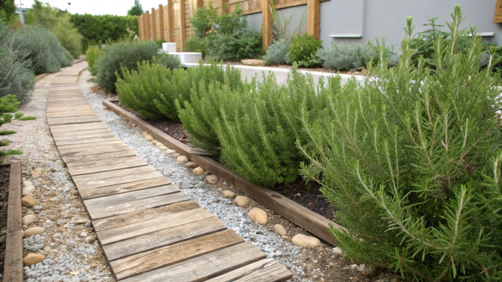 Rosemary Walkway Planting That Releases Scent When Brushed