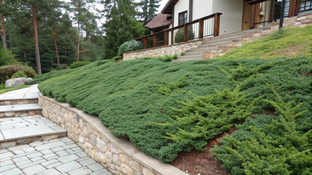 Groundcover Terrace Using Creeping Juniper