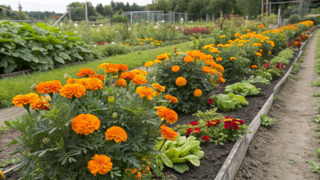 Marigold Bed Edges To Redirect Pests From The Garden